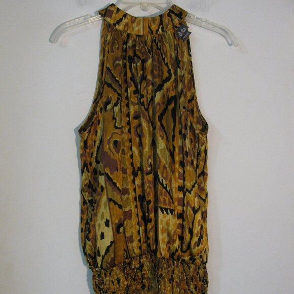 Dots Tops - * 2/$15 Dots Silky Halter Style Blouse Small Necklace Smocking Smocked Hem Silky